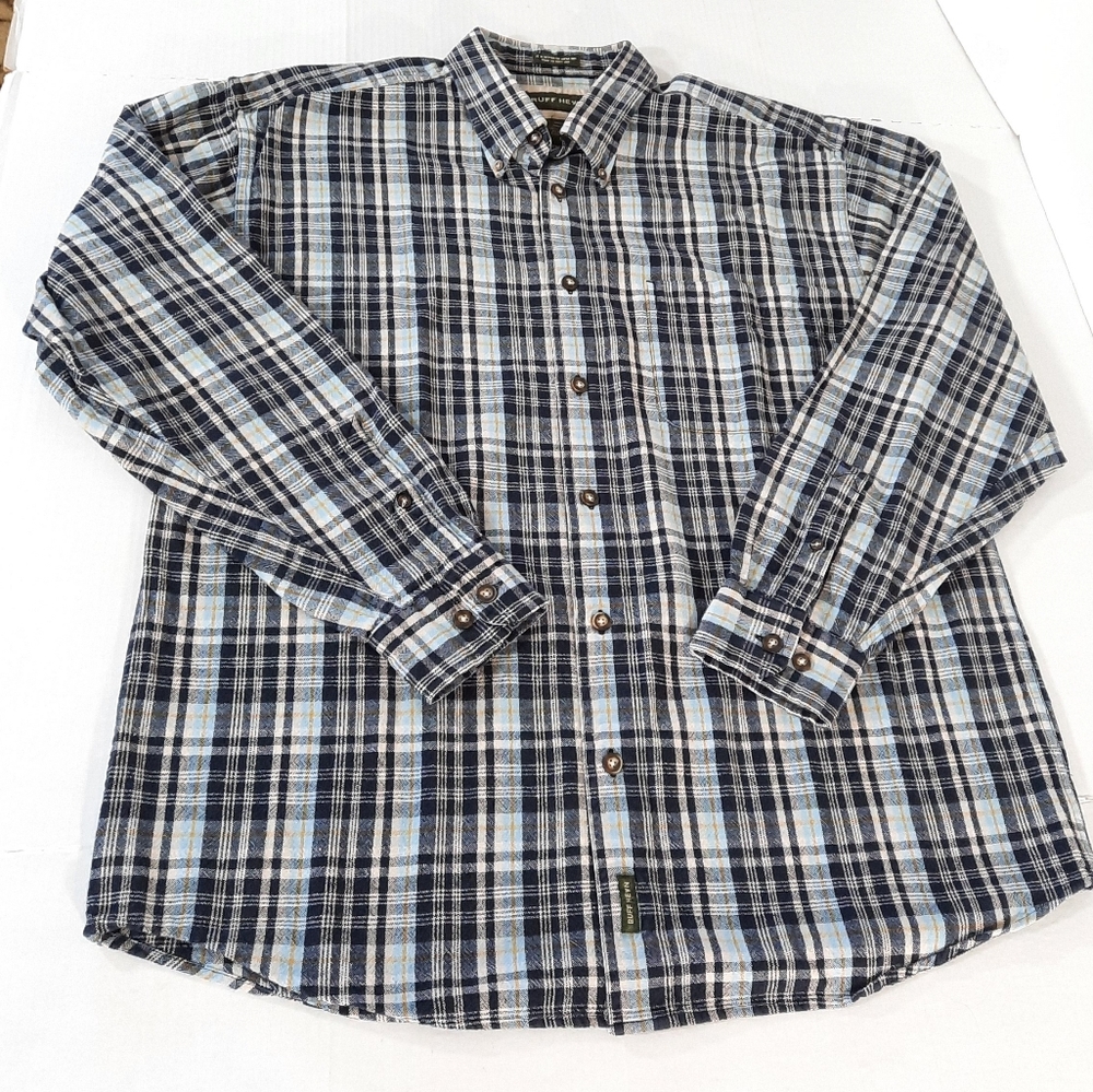 Ruff Hewn Long Sleeve Plaid Button Down Shirt Men's Large